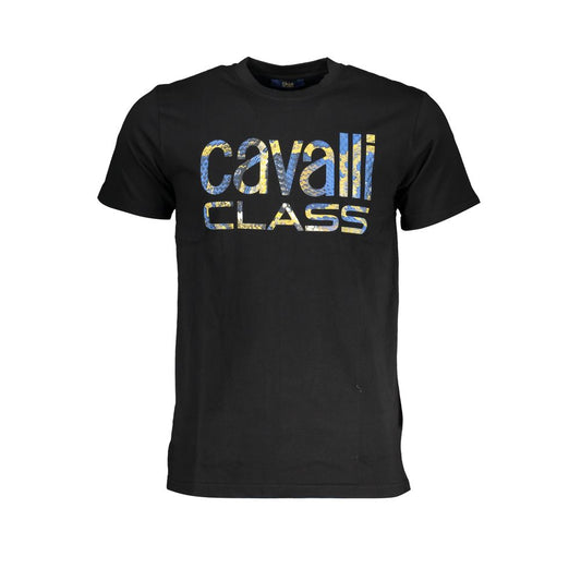Cavalli Class Black Cotton Men T-Shirt