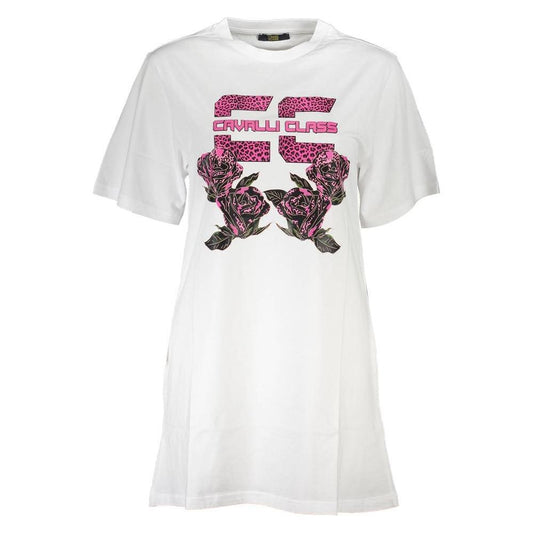Cavalli Class White Cotton Women Dress CA-37550-M