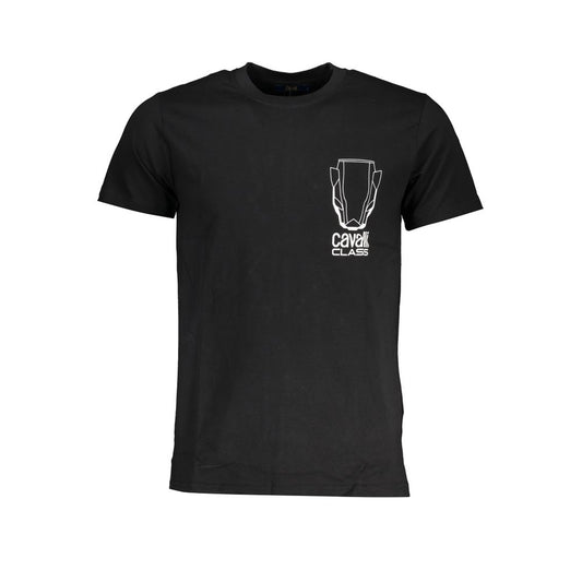 Cavalli Class Black Cotton Men T-Shirt