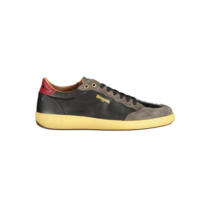 Blauer Black Leather Men Sneaker 1728,67403481248,Athletic - Sneakers - Shoes,Black,Blauer,EU40/US7,EU41/US8,EU42/US9,EU44/US11,EU45/US12,EU46,Men,New with tags,Shoes,Sneakers - Shoes