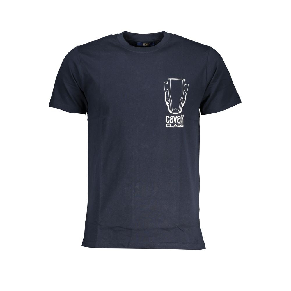 Cavalli Class Blue Cotton T-Shirt CA-28622-M