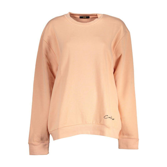 Cavalli Class Elegant Long-Sleeved Pink Fleece Sweatshirt CA-28644-XS