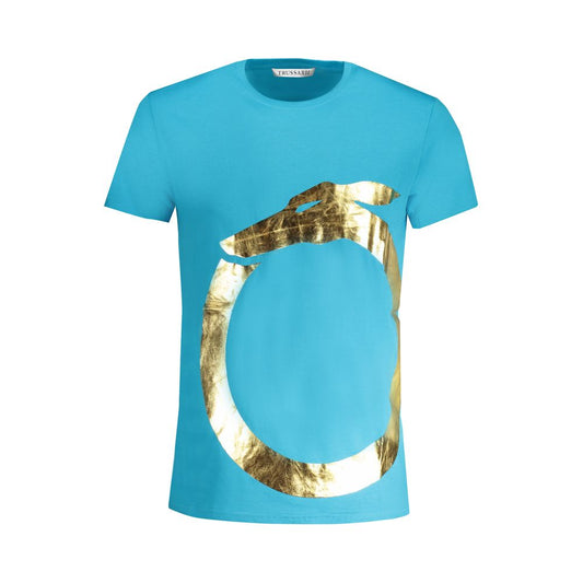 Trussardi Azzurro Cotton Men T-Shirt 1728,67403481248,Blue,Clothing,L,M,Men,New with tags,S,T-Shirts - Clothing,T-Shirts - T-Shirts - Clothing,Trussardi,XL,XXL