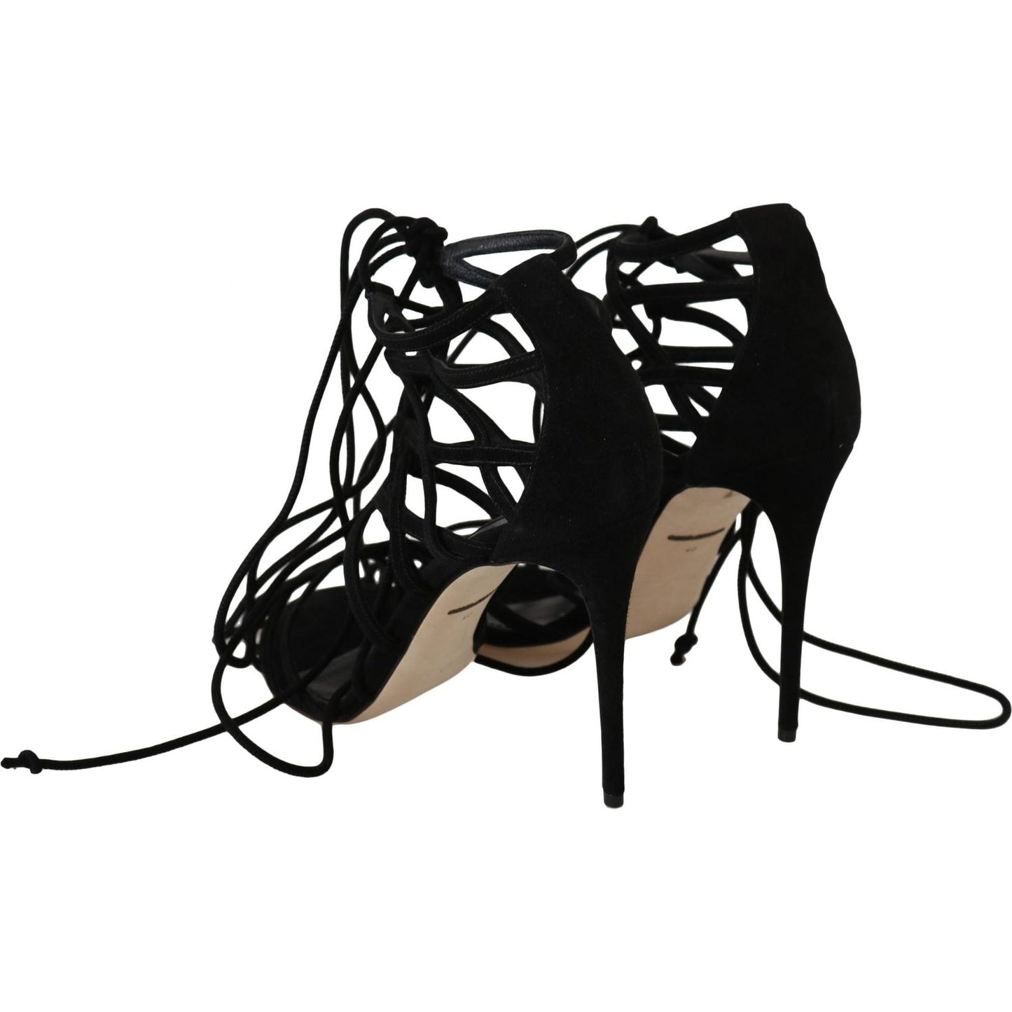 Dolce & Gabbana Black Suede Strap Stilettos Sandals 1728,67345645728,Black,Dolce & Gabbana,EU36.5/US6,Material: 100% Capra goatskin SUEDE,New with tags,Sandals - Shoes,Sandals - Women - Shoes,Shoes,Stiletto Heels - Sandals - Shoes,Strap-Ons - Sandals - Sh