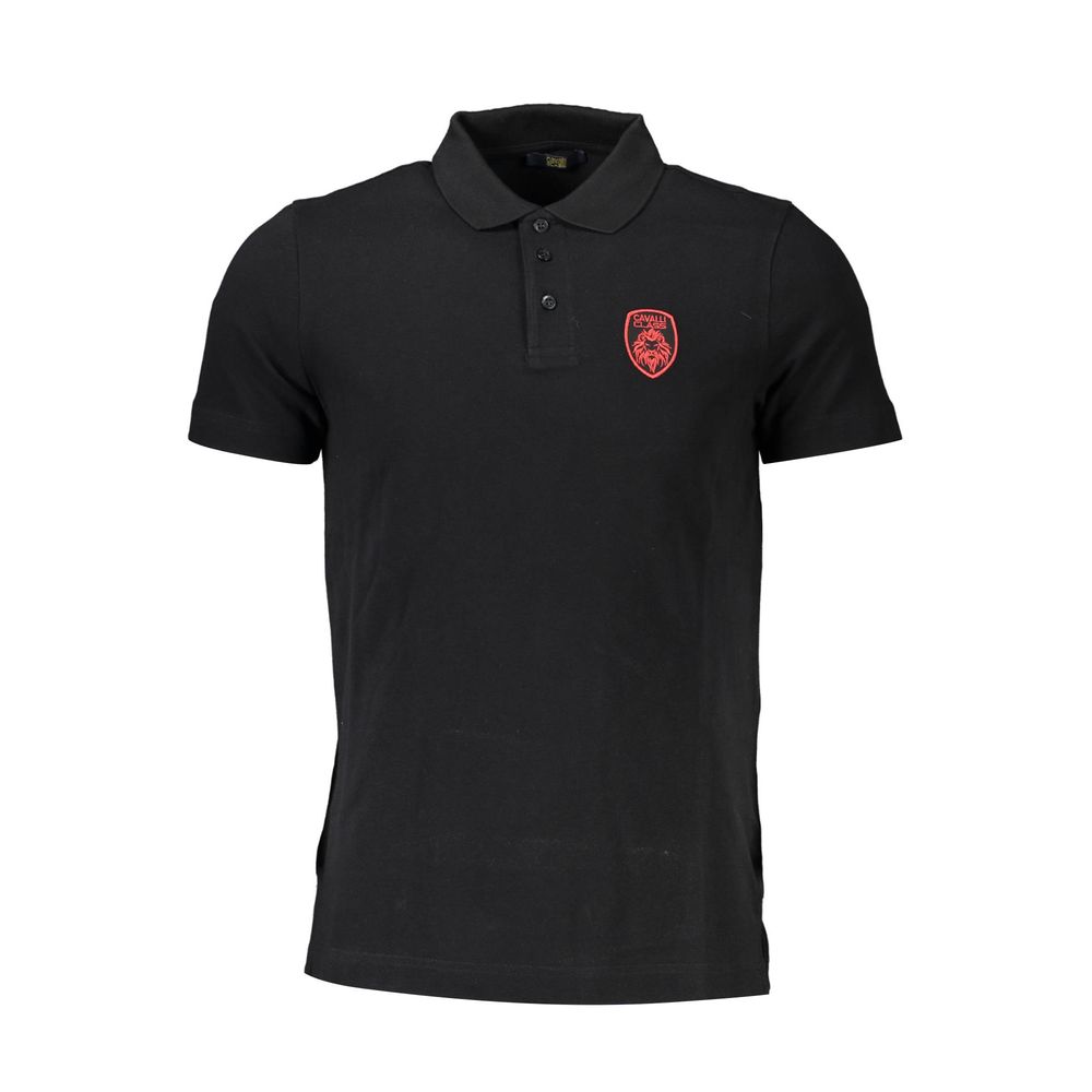 Cavalli Class Nero Cotton Men Polo 1728,67403481248,Black,Cavalli Class,Clothing,M,Men,New with tags,Polo Shirts - T-Shirts - Clothing,T-Shirts - Clothing