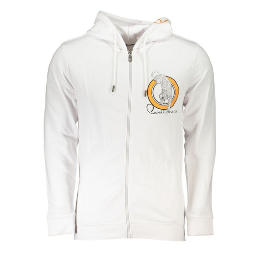 Cavalli Class White Cotton Mens Hooded Sweater CA-26785-S