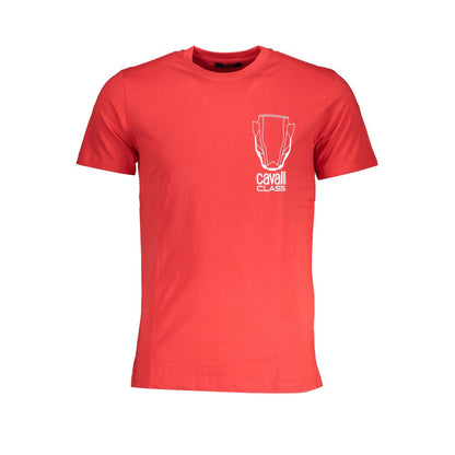 Cavalli Class Red Cotton T-Shirt Cavalli Class