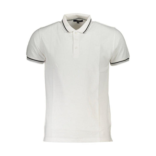 Cavalli Class White Cotton Men Polo Shirt CA-37175-M