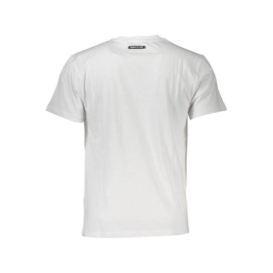 Cavalli Class White Cotton Men T-Shirt CA-37477-M