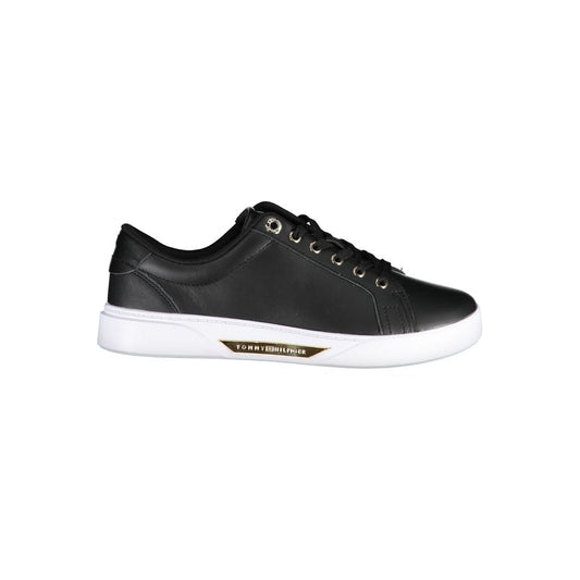 Tommy Hilfiger Black Leather Women Sneaker 1728,67403481248,Athletic - Sneakers - Shoes,Black,EU36/US6,EU37/US7,EU38/US8,EU39/US9,New with tags,Shoes,Sneakers - Shoes,Tommy Hilfiger,Women