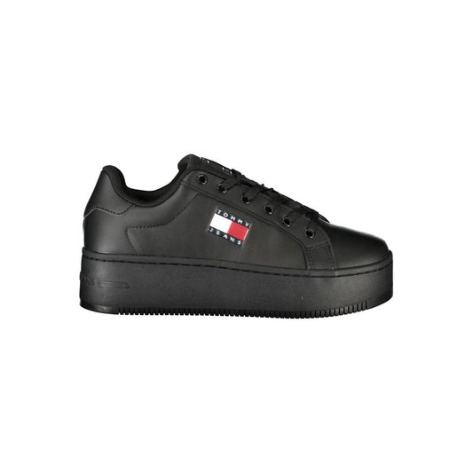 Tommy Hilfiger Black Polyurethane Women's Sneaker 1728,67403481248,Black,EU38/US8,EU39/US9,EU40/US10,EU41/US11,New with tags,Platform - Sneakers - Shoes,Shoes,Sneakers - Shoes,Tommy Hilfiger,Women