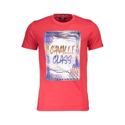 Cavalli Class Red Cotton Men T-Shirt CA-37904-L