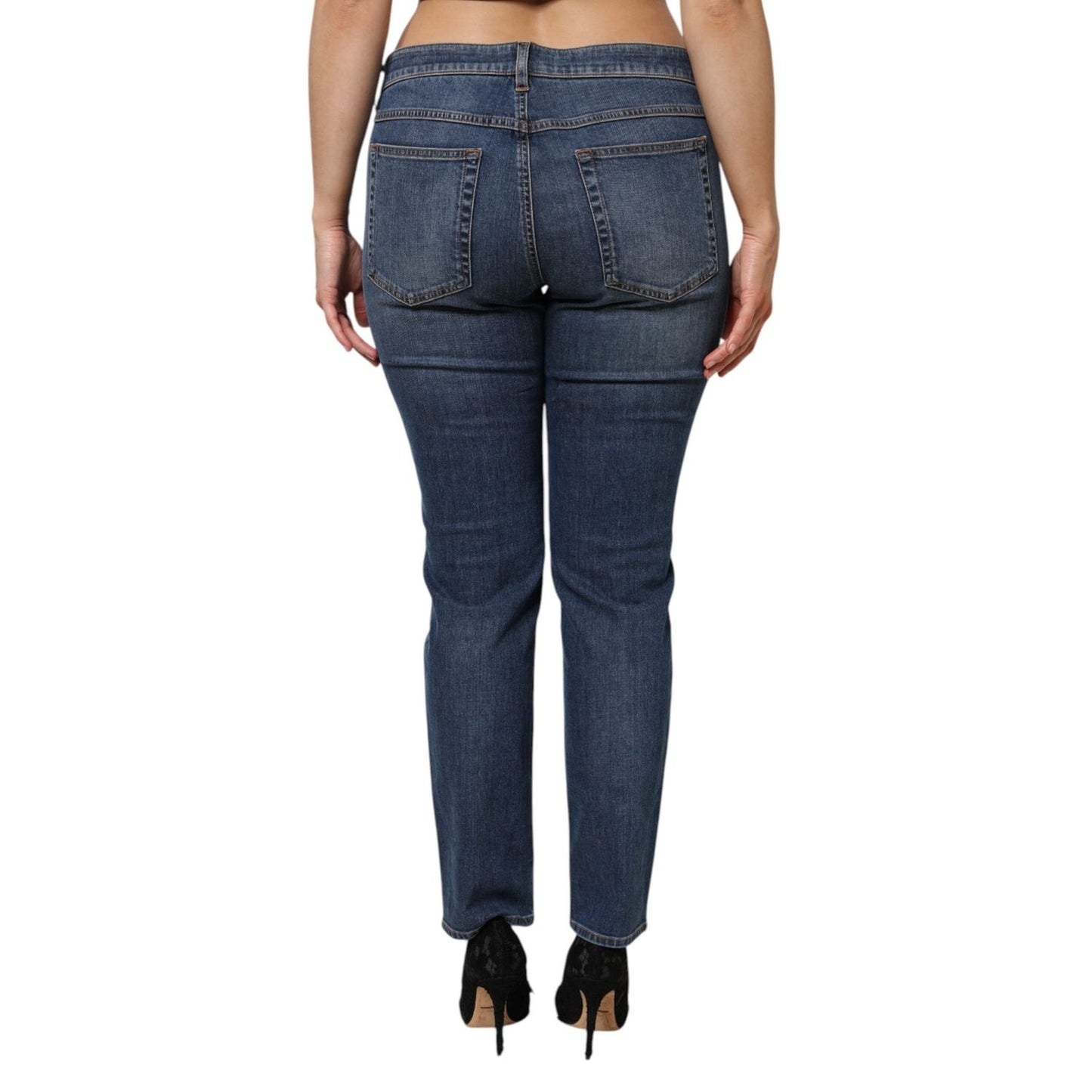 Dolce & Gabbana Blue Low Waist Cotton Skinny Denim Jeans PAN76503-48