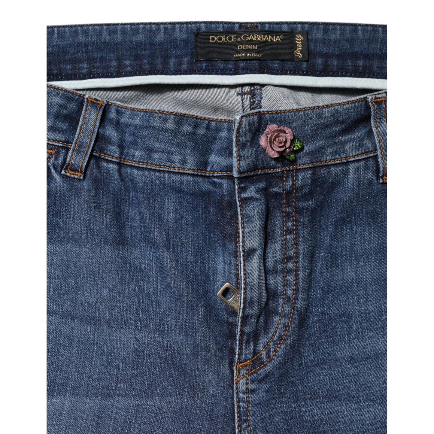 Dolce & Gabbana Blue Low Waist Cotton Skinny Denim Jeans PAN76503-48