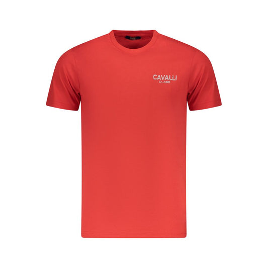 Cavalli Class Red Cotton Men T-Shirt CA-36652-M