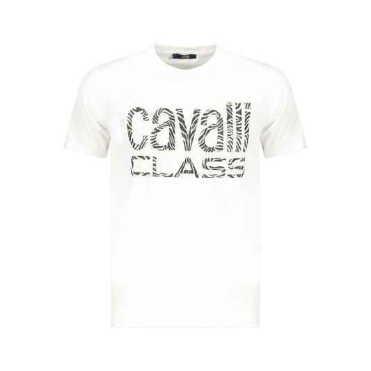 Cavalli Class White Cotton Men T-Shirt CA-36683-M