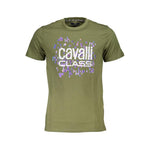 Cavalli Class Green Cotton Men T-Shirt CA-36819-L