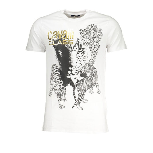 Cavalli Class White Cotton T-Shirt CA-28623-L