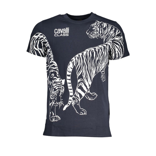 Cavalli Class Blue Cotton Men T-Shirt