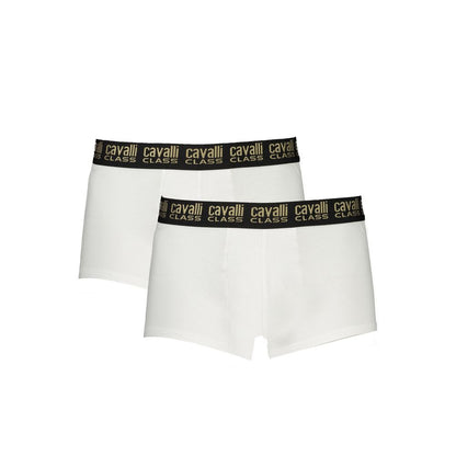 Cavalli Class White Cotton Men's Boxer Briefs