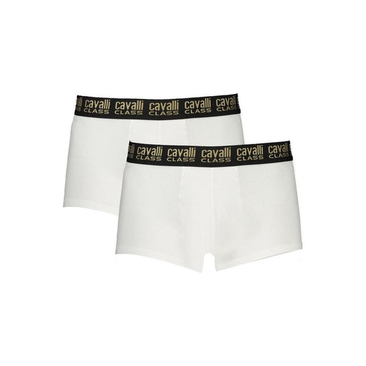 Cavalli Class White Cotton Men Boxer Pair CA-32609-S