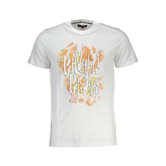 Cavalli Class White Cotton Men T-Shirt CA-36965-L