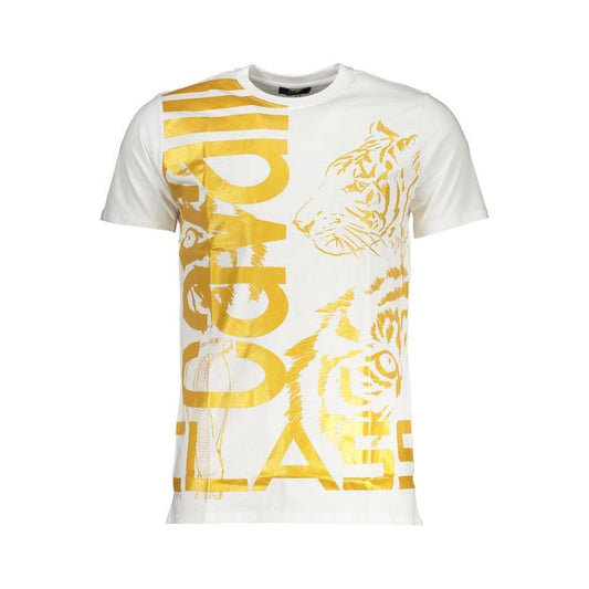 Cavalli Class White Cotton T-Shirt CA-28612-XL