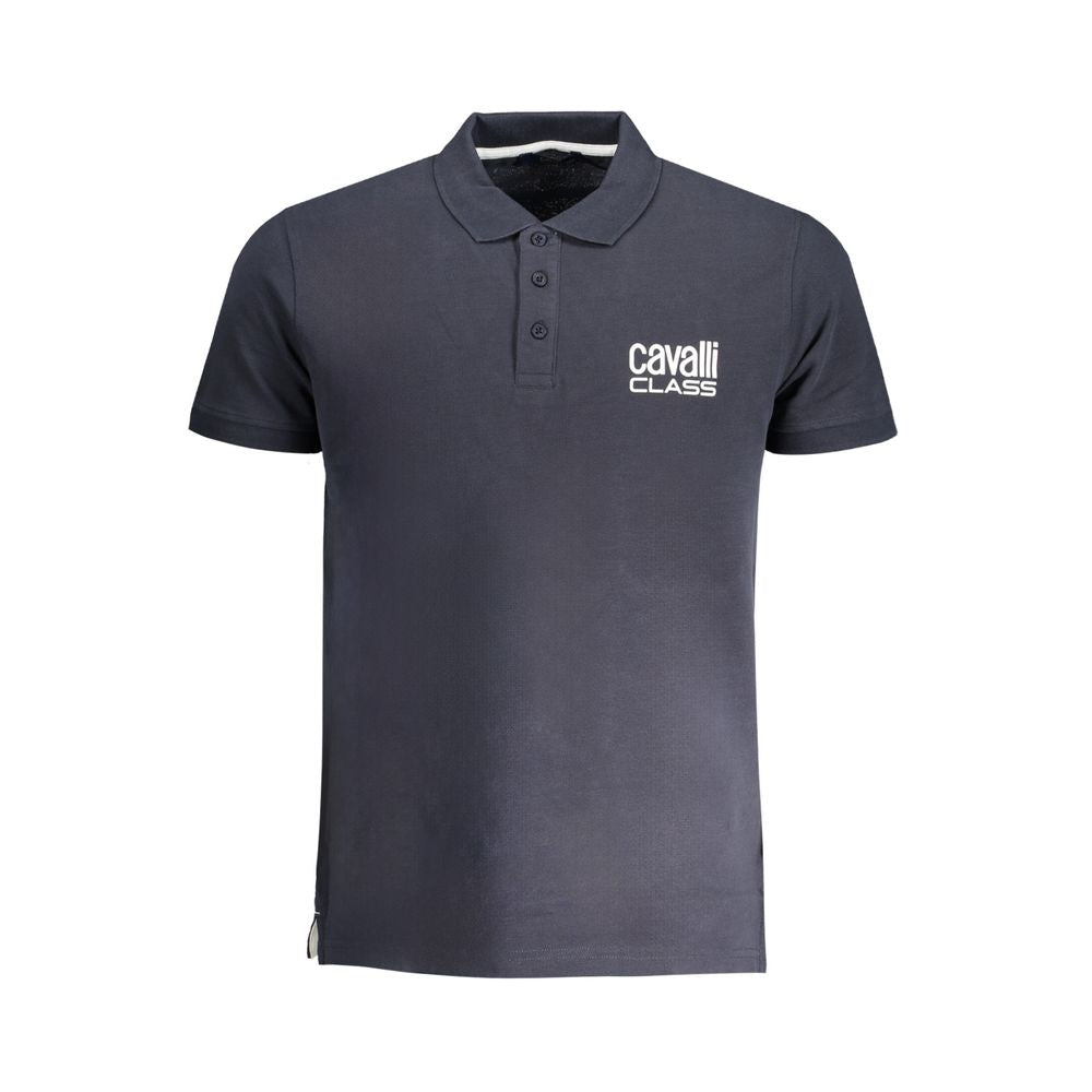 Cavalli Class Blue Cotton Polo Shirt CA-30271-M