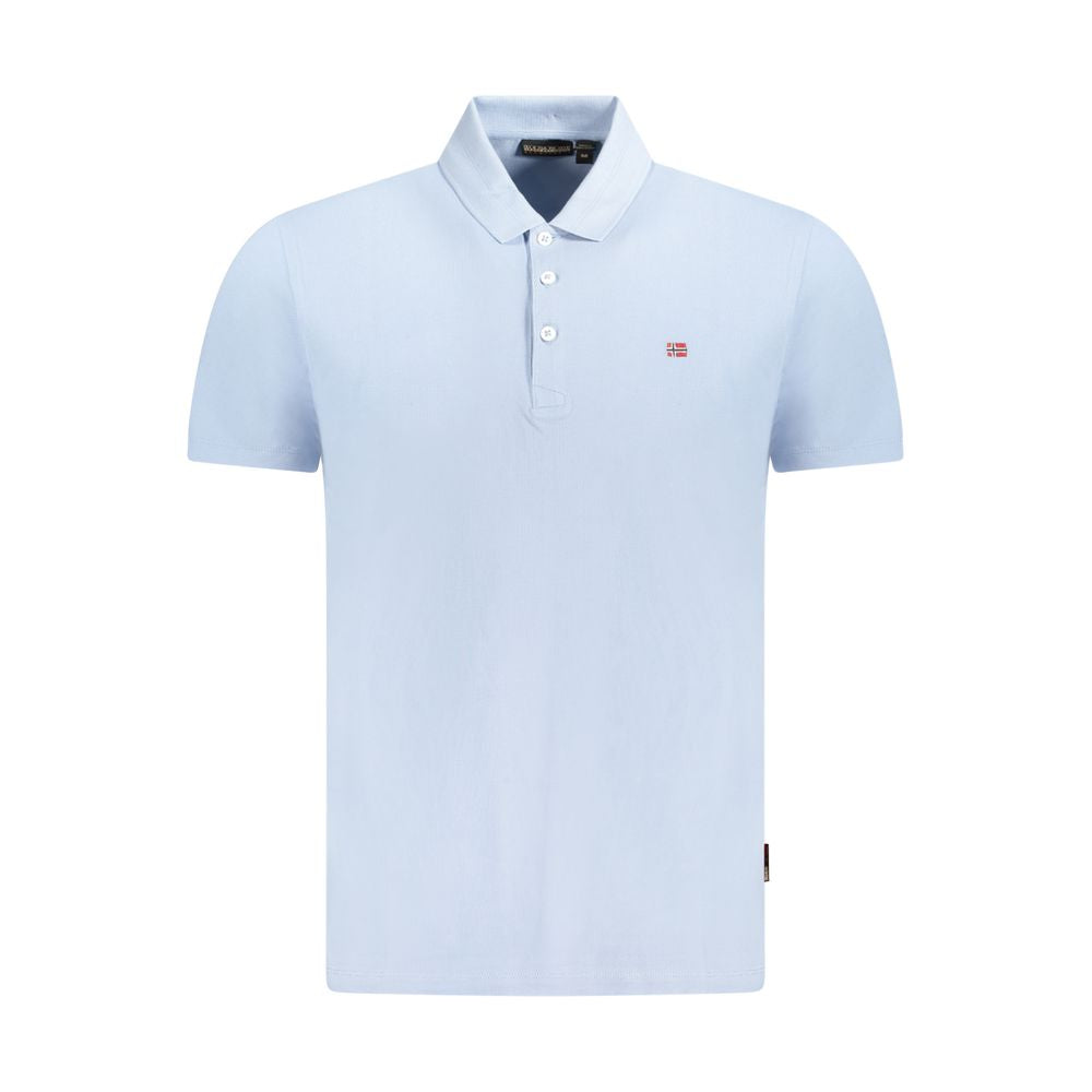 Napapijri Light Blue Cotton Men Polo Shirt NA-35712-S