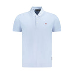 Napapijri Light Blue Cotton Men Polo Shirt NA-35712-S