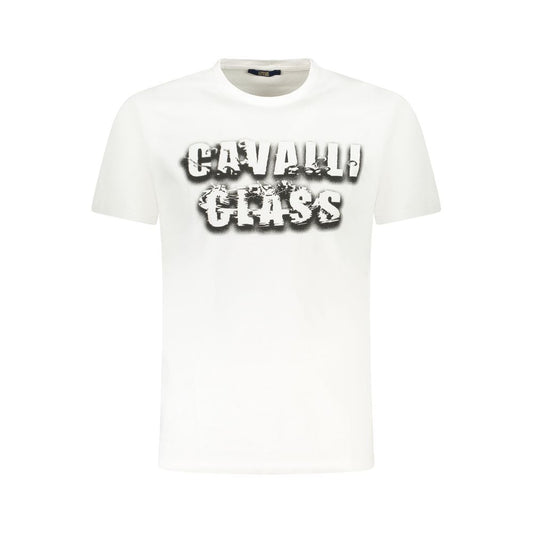 Cavalli Class White Cotton Men T-Shirt CA-36645-M