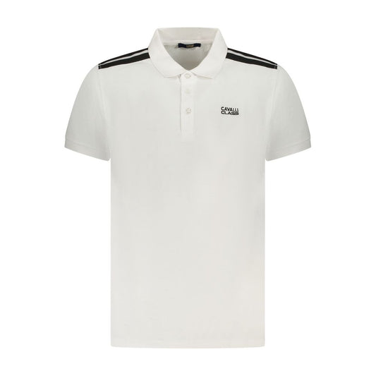 Cavalli Class White Cotton Men Polo Shirt CA-36692-M