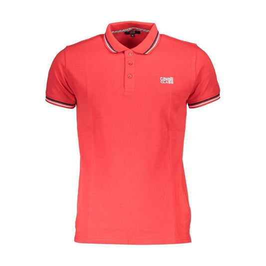 Cavalli Class Red Cotton Men Polo Shirt CA-36997-M