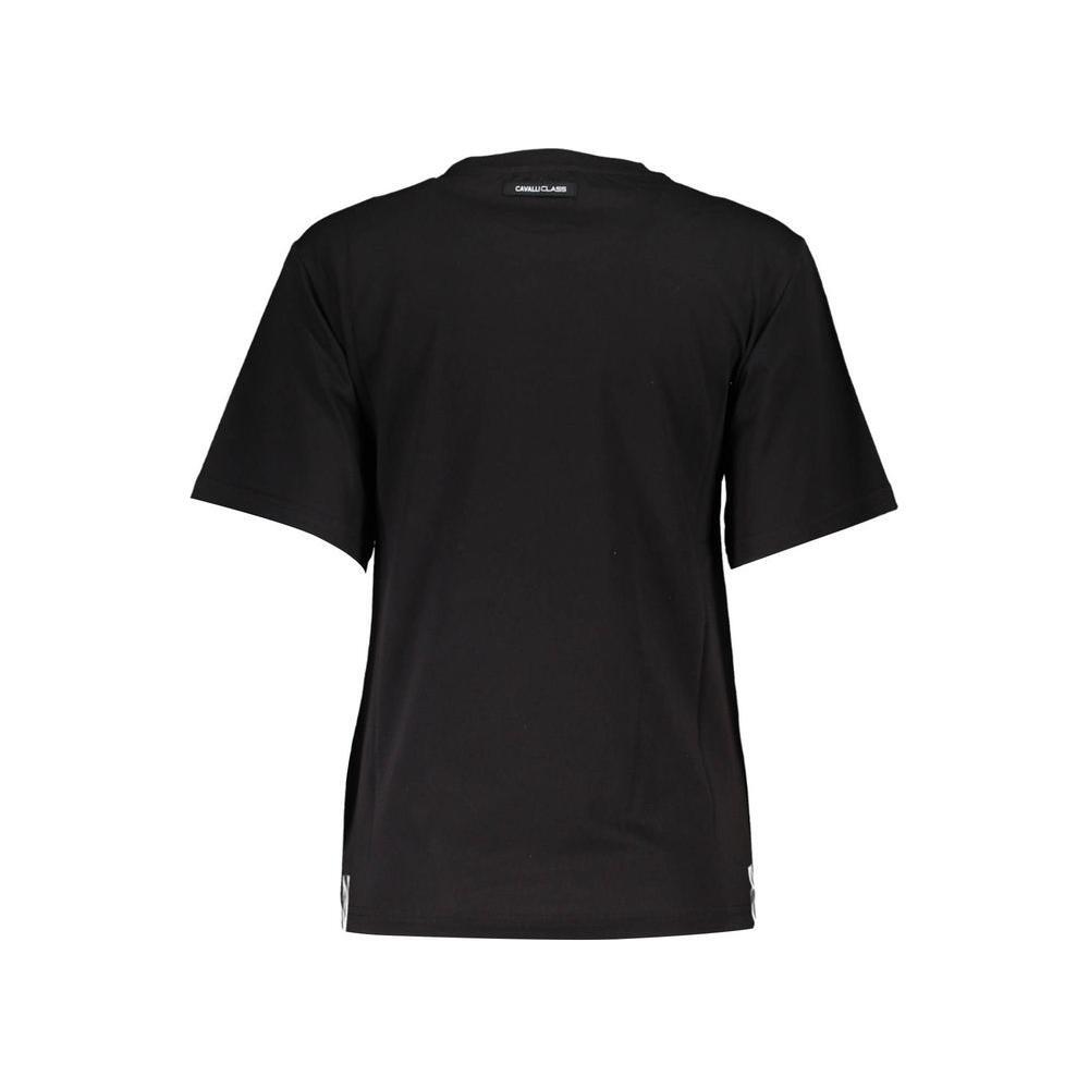 Cavalli Class Black Cotton Women Top CA-37070-XS