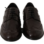 Dolce & Gabbana Elegant Brown Leather Oxford Flats Dolce & Gabbana Black