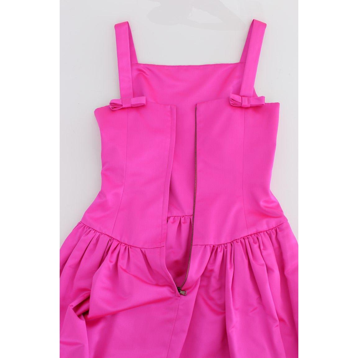Dolce & Gabbana Pink Silk Long Sheath Ball Gown Dress
