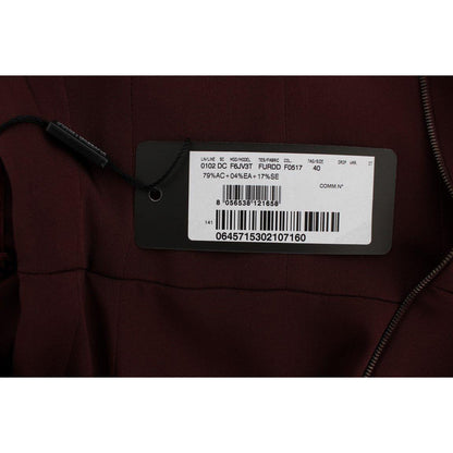Dolce & Gabbana Bordeaux Stretch Full Length Sheath Dress