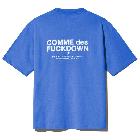 Comme Des Fuckdown Blue Cotton T-Shirt CO-15644-XXL