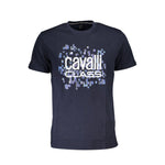 Cavalli Class Blue Cotton T-Shirt CA-37434-M