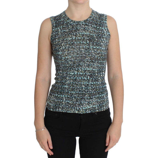 Dolce & Gabbana Blue Wool Sweater Sleeveless Pullover