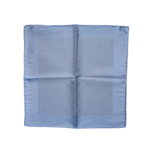 Dolce & Gabbana Light Blue Silk Square Men Foulard Scarf