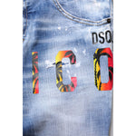 Dsquared² Blue Washed Cotton Mid Waist Skinny Denim Jeans