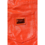 Dolce & Gabbana Orange Cotton High Waisted Denim Jeans