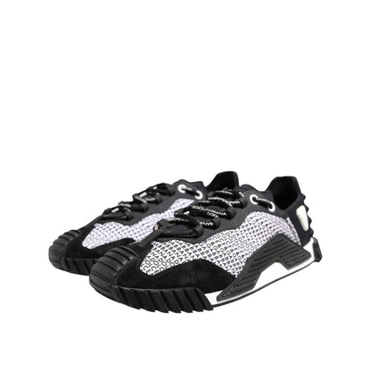 Dolce & Gabbana Black Logo Lace Up Low Top NS1 Sneakers Shoes