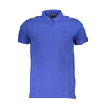 Cavalli Class Blue Cotton Polo Shirt CA-22337-XL