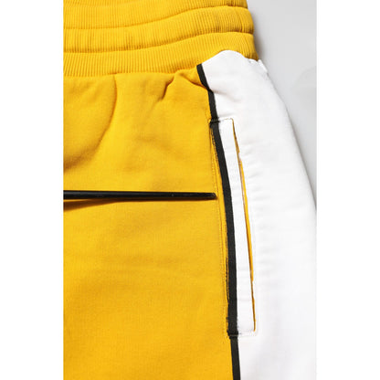 Dolce & Gabbana Yellow Cotton Printed Sweatpants Jogger Pants