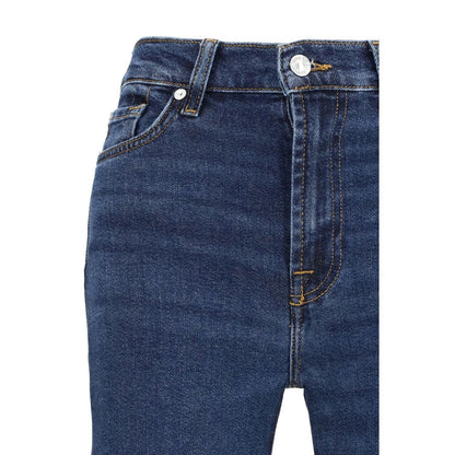 7FOR Blue Cotton Flared Jeans 1728,26,27,28,72470364320,7FOR,Blue,Clothing,Flared Jeans - Jeans Denim - Clothing,Jeans Denim - Clothing,New with tags,W25,W29,Women