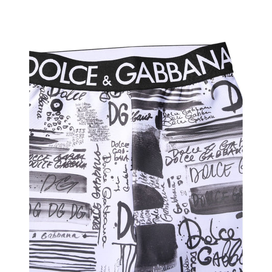 Dolce & Gabbana White Graphic HighWaist Skinny Leggings Pants PAN75538-38