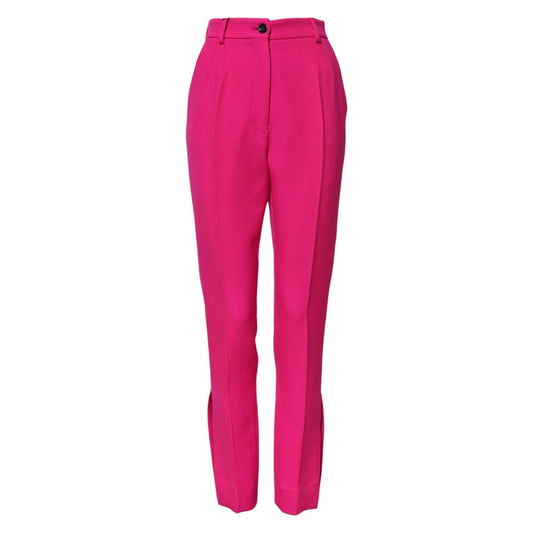 Dolce & Gabbana Fuchsia Pink HighWaist Tapered Trouser Pants PAN75626-38