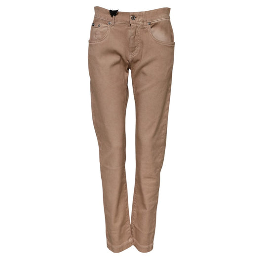 Dolce & Gabbana Brown Cotton Boyfriend Denim Trousers Jeans PAN75629-38